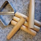 traditional cannoli cutter + 5 bamboo moulds italian/sicilian desert