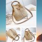 Handmade Rattan Straw Bucket Bag for Women &acirc;�� Summer Beach Shoulder Handbag Khaki 24x25x14cm