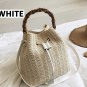 Handmade Rattan Straw Bucket Bag for Women &acirc;�� Summer Beach Shoulder Handbag Khaki 24x25x14cm
