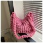 Women's Pleated Embroidered Plaid Crossbody Bag Large Capacity Quilted Shoulder Tote Handbag