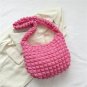 Women's Pleated Embroidered Plaid Crossbody Bag Large Capacity Quilted Shoulder Tote Handbag