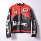 Men's Real Leather Marlboro Red and Black Vintage Motorcycle Racer Biker Genuine Leather Jacket Men's Real Leather Marlboro Red and Black Vintage Motorcycle Racer Biker Genuine Leather Jacket