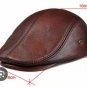 Men’s Brown Real Leather Flat Cap - Classic Vintage Ivy Beret Driving Hat, Newsboy Cabbie Cap