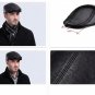 Men’s Brown Real Leather Flat Cap - Classic Vintage Ivy Beret Driving Hat, Newsboy Cabbie Cap