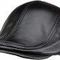 Men’s Brown Real Leather Flat Cap - Classic Vintage Ivy Beret Driving Hat, Newsboy Cabbie Cap