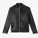 Men's Black Real Leather Jacket Genuine Motorcycle Leather Jacket