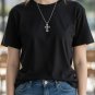 James Avery Sterling Silver and 14k Gold Cross Pendant with 24" Heavy Rope Chain