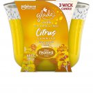 Glade Sparkling Citrus Sunrise 3 Wick Candles 6.8 oz Winter Holiday Collection Glade Sparkling Citrus Sunrise 3 Wick Candles 6.8 oz Winter Holiday Collection