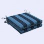 Pillow Perfect 20x20" 2-Piece Outdoor Patio Chair Square Seat Cushions, Blue
