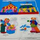 Here Come The Clowns Soft Cloth Book Cut & Sew Fabric Panel Vintage 1990s Infant