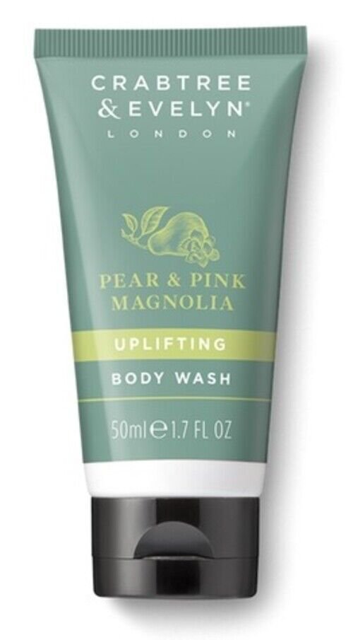 Crabtree & Evelyn Pear & Pink Magnolia Uplifting Body Wash Travel 1.7 oz, 4 Pack