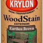 Krylon Wood Stain EARTHEN BROWN 12 Ounce Spray Paint Exterior Semi-Transparent
