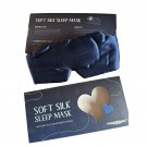Pure Silk Sleep Mask, Navy Blue 100% Silk, Soft, Light-Blocking, Adjustable, 4X