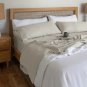 Baloo French Linen Throw 42x72 Duvet Cover White & Standard Shams Set