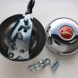 NOS Gazelle Bicycle Bell Red Gold Ding Dong 3" Big Dome Chrome Aluminum Logo Fits Most Bikes