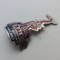 NOS Raleigh 1990s Bicycle Head Badge Red Black Silver Aluminum Embossed Emblem Bike Frame New