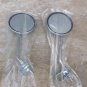 Round Bicycle Mirror Pair Metal Chromed Clamp Taiwan Made Spy Reflector Retro Cruiser Safety New