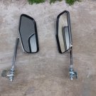 Rectangle Bicycle Mirror Pair Metal Chromed Clamp Taiwan Made Spy Reflector Retro Cruiser New