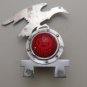 Vintage Aluminum Crow Silver Bird Emblem Reflector Bicycle Motorbike Front Mudguard Mascot NOS New