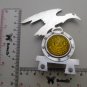 Vintage Aluminum Crow Silver Bird Emblem Reflector Bicycle Motorbike Front Mudguard Mascot NOS New