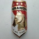 Golden Horse Turangga Bicycle Head Badge Aluminum Embossed Gold Red White NOS Vintage Bike Logo Golden Horse Turangga Bicycle Head Badge Aluminum Embossed Gold Red White NOS Vintage Bike Logo