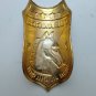 Golden Horse Turangga Bicycle Head Badge Aluminum Embossed Gold Red White NOS Vintage Bike Logo
