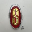 Sanki Bicycle Emblem Head Badge Enamel Molded Red Gold Chrome Brace 2 Nails NOS Vintage Bike Logo Sanki Bicycle Emblem Head Badge Enamel Molded Red Gold Chrome Brace 2 Nails NOS Vintage Bike Logo