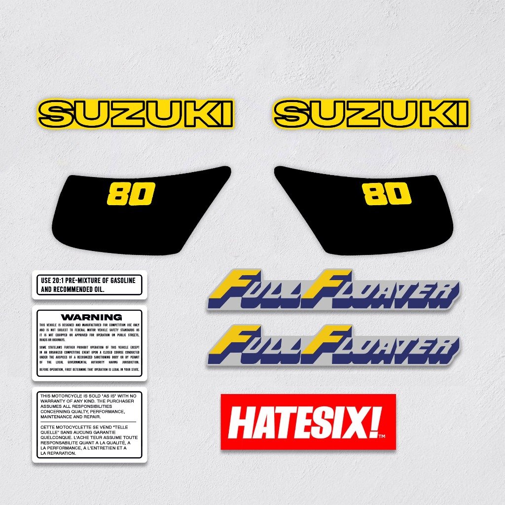 Suzuki DS80 DS 80 1983 Decal Sticker Set Reproduction Vinyl Gloss Laminated
