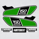 Vintage Kawasaki Green Enduro Decal Sticker Set Reproduction Automotive Vinyl Gloss Laminated