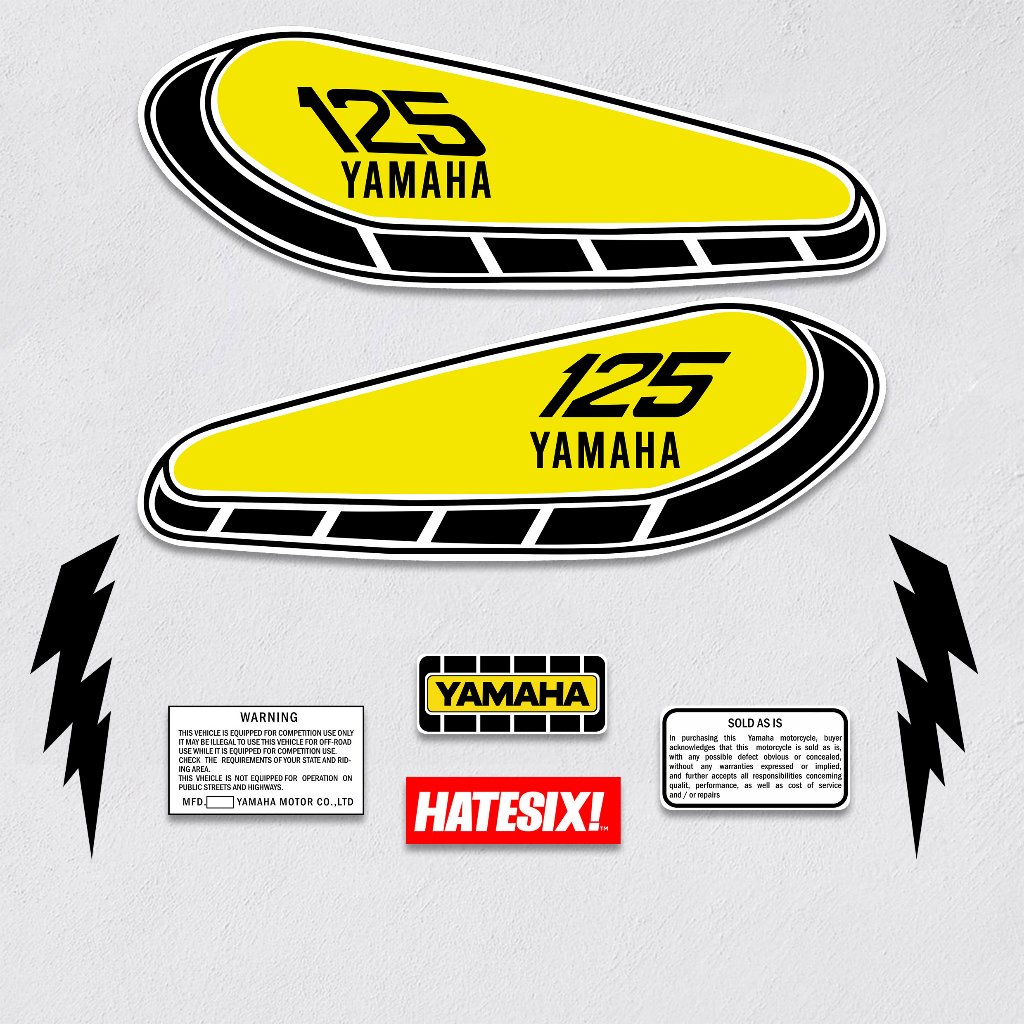Yamaha MX125 Mini Trail Decal Sticker Set Reproduction Automotive Vinyl Gloss Laminated