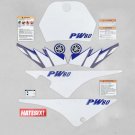 Yamaha PW80 White Blue Decal Sticker Kit | New Reproduction Graphics