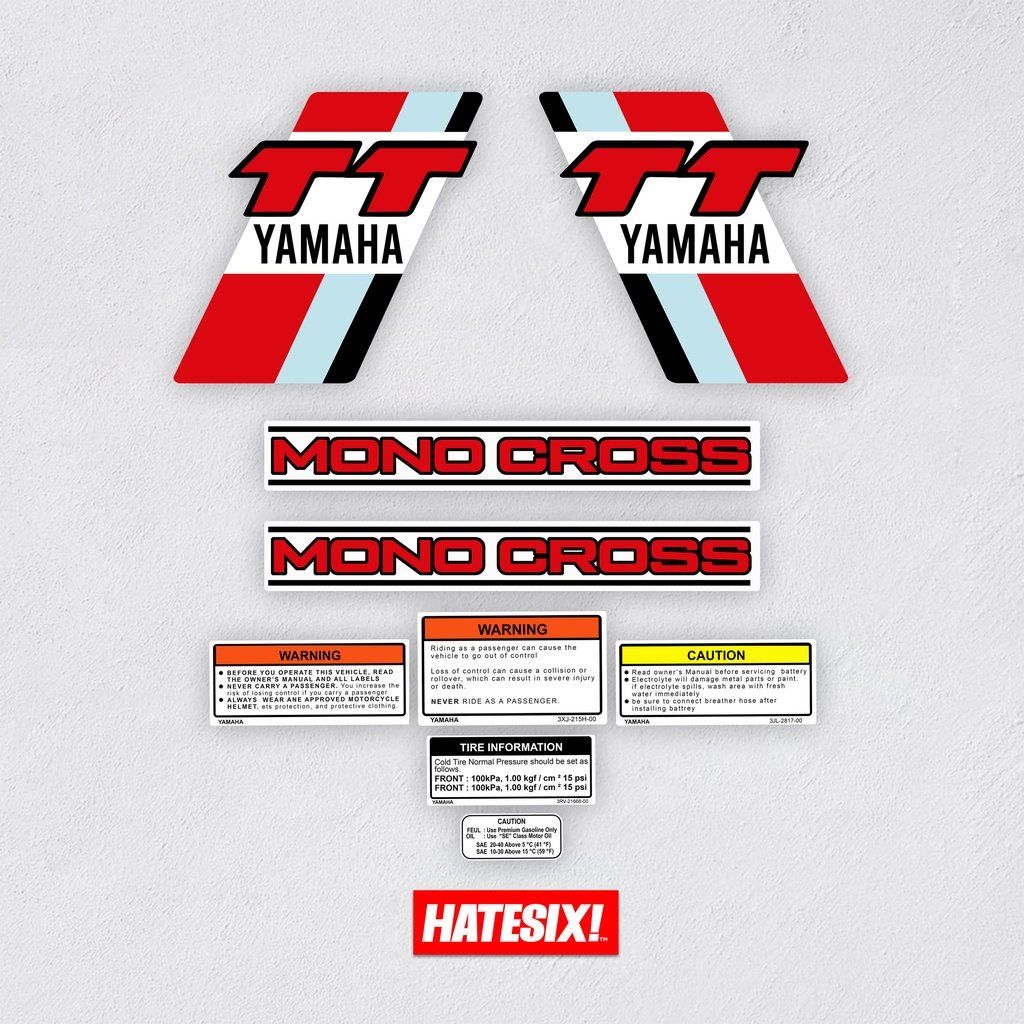 Yamaha TT 1983 Decal Sticker Kit | New Reproduction