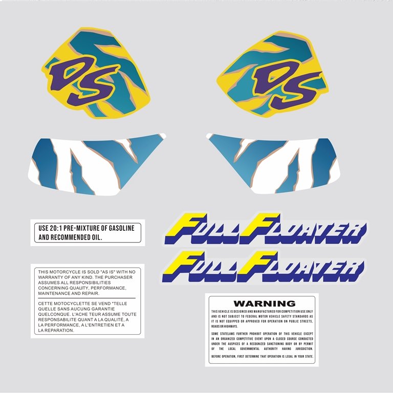 Suzuki DS80 DS 80 1992 Decal Sticker Set Reproduction Vinyl Gloss Laminated