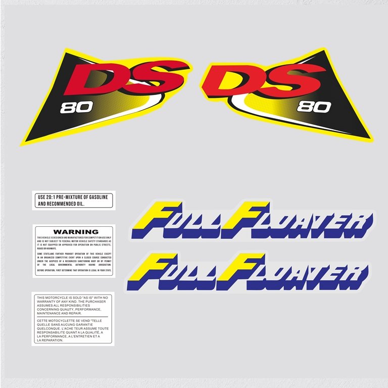 Suzuki DS80 DS 80 1999 Model B Decal Sticker Set Reproduction Vinyl Gloss Laminated