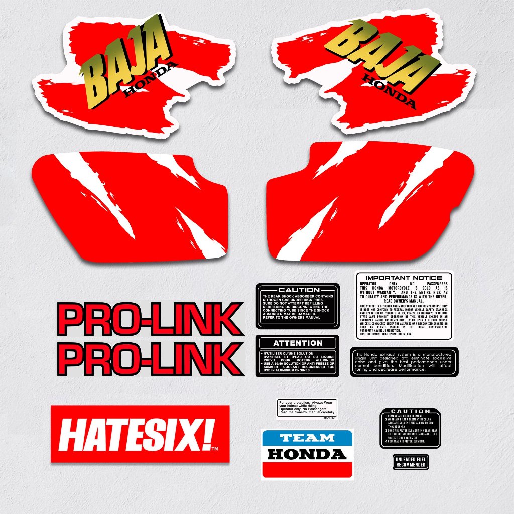 Honda XRL Baja 1990 Decal Sticker Kit &acirc;�� Premium Reproduction