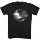 ZZ Top Rock Band Music Group SIlver Metal Logo Adult Tshirt