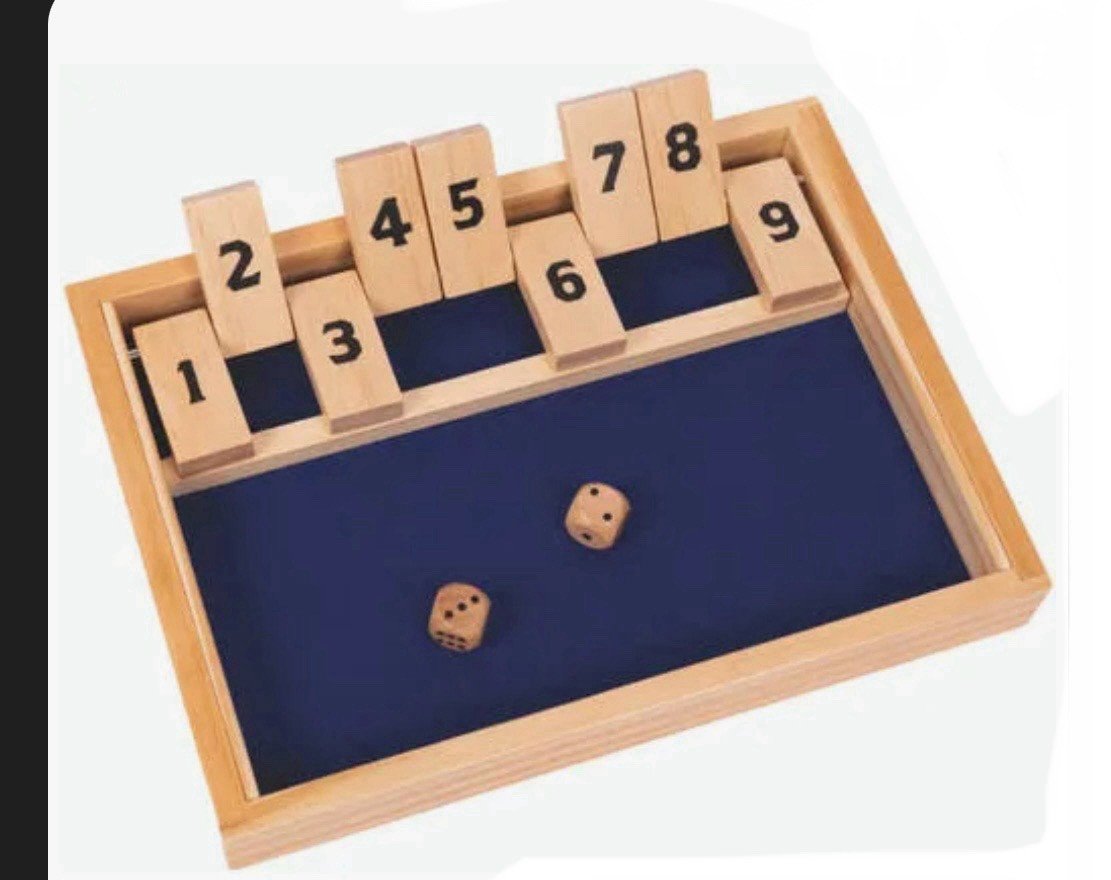 SHUT THE BOX Game Set Wooden Game Series 1-2 Players Ages 6 + New Sealed