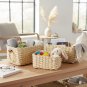 3PCS Woven Storage Basket Paper Rope Organizer with Handles for Bathroom Nursery Home