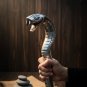 Antique Solid Metal Cobra Walking Stick/ Walking cane | Polished Chrome Gothic Serpent Cane