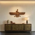 Ahura Mazda Wooden Wall Statue, Farvahar