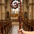 Wood CROZIER Polish Staff Crosier Bishop Quality Craftsmanship, 72" Christmas