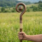 handicraft Wizard Staff | Collapsible 170cm Wood crozier , Medieval Cosplay Prop