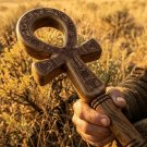 Handcrafted  Ankh Staff – Ancient Egyptian Pharaoh Scepter