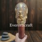 Antique Brass Dog Cane, Solid Wood Formal Walking Stick, Canine Sculpture Handle