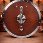Round Wooden Viking Shield &acirc;�� Steel Boss, Norse Warrior Armor, LARP Cosplay, Reen