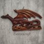 Dragon Wall Decor | Hand Carved Wooden Dragon Sculpture | Gothic Fantasy Home Dé