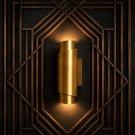 Modern Brass Wall Sconce - Minimalist Luxury Gold Wall Light - Curved Metal Spiral Lamp