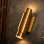 Modern Brass Wall Sconce - Minimalist Luxury Gold Wall Light - Curved Metal Spiral Lamp