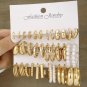 Fashion Geometric Hoop Earrings Set for Women Vintage Bohemian Pearl Gold Color Round Earring