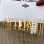 Fashion Geometric Hoop Earrings Set for Women Vintage Bohemian Pearl Gold Color Round Earring